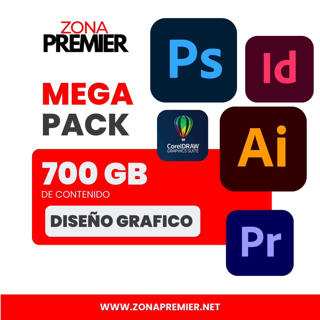 MEGA PACK DISEÑO GRAFICO 700 GB DE CONTENIDO